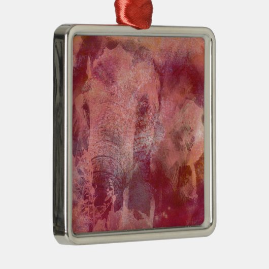 ピンクグランジ象 メタルオーナメント (右)