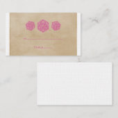 ピンクグランジD20サイコロゲーマー座席表 プレイスカード (正面/裏面)