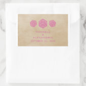 ピンクグランジD20サイコロゲーマー結婚式用シール 長方形シール (バッグ)