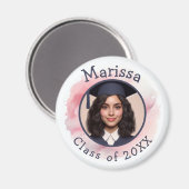 ピンクグラードフォトクラスカスタム年名水彩 マグネット (正面/裏面)