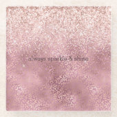 ピンクグリジーグリッターヒョウ印刷 ガラスコースター (正面)