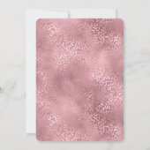 ピンクグリジーグリッターヒョウ印刷 招待状 (裏面)