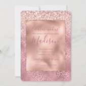 ピンクグリジーグリッターヒョウ印刷 招待状 (正面)