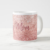 ピンクグリジースパークルグリッタードッグママ ジャンボコーヒーマグカップ (正面右)