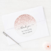 ピンクグリッターありがとう ラウンドシール (封筒)