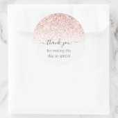 ピンクグリッターありがとう ラウンドシール (バッグ)