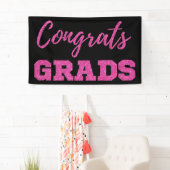 ピンクグリッターおめでとうグラデーション 横断幕 (インサイチュ)