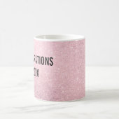 ピンクグリッターお祝いシャンパン応援 コーヒーマグカップ (中央)