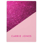 ピンクグリッターかわいらしビジネスエレガント クリップボード (裏面)
