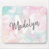 ピンクグリッターかわいらし《写真》ぼけ味パターン マウスパッド (正面)