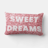 ピンクグリッターきらめくスウィートドリームズガーリーシック ランバークッション (裏面)