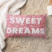 ピンクグリッターきらめくスウィートドリームズガーリーシック ランバークッション (ブランケット)