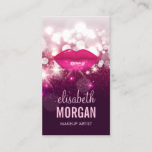 ピンクグリッターきらめくメイクアップアーティストレッドリップ