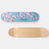ピンクグリッターさくらんぼブロッサムモノグラムガーリー スケートボード (横)