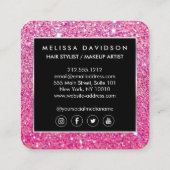 ピンクグリッターとグラマー美しい スクエア名刺 (裏面)