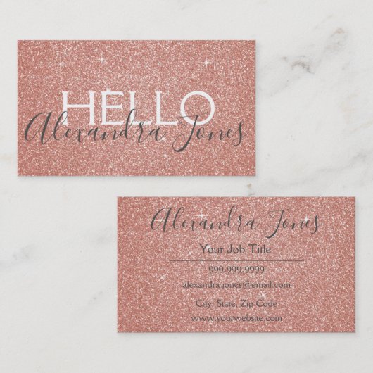 ピンクグリッターとスパークルハロー 名刺 (正面/裏面)