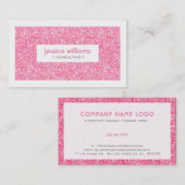 ピンクグリッターとスパークルピンクのアクセント 名刺 (正面/裏面)