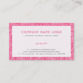 ピンクグリッターとスパークルピンクのアクセント 名刺 (裏面)