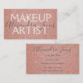 ピンクグリッターとスパークルメイクアップアーティスト 名刺 (正面/裏面)