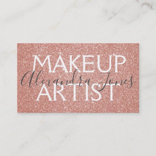 ピンクグリッターとスパークルメイクアップアーティスト 名刺 (正面)