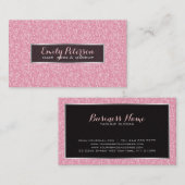 ピンクグリッターとブラックシルバーのアクセント 名刺 (正面/裏面)