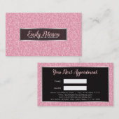 ピンクグリッターとブラックシルバーアクセント – アポイントメント (正面/裏面)