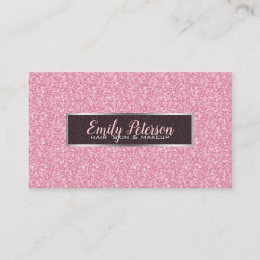 ピンクグリッターとブラックシルバーアクセント – アポイントメント (正面)