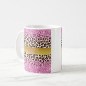 ピンクグリッターと金ゴールドマグカップ コーヒーマグカップ (正面左)
