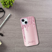 ピンクグリッターのドライガーリープ名 Case-Mate iPhoneケース
