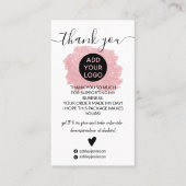 ピンクグリッターのブラシストロークのロ感謝していゴの順序 名刺 (正面)