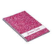 ピンクグリッターの外観と名前 ノートブック (右側)