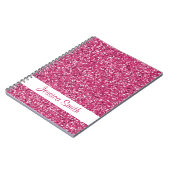 ピンクグリッターの外観と名前 ノートブック (左側)