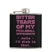 ピンクグリッターの涙が私のピックボールの対戦相手 フラスク (正面)