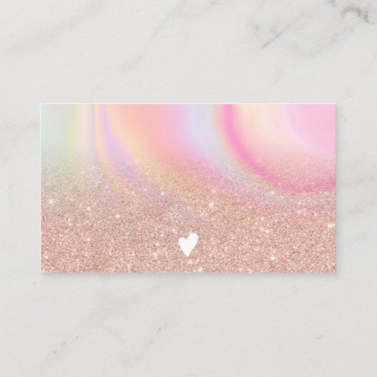 ピンクグリッターの虹大理石感謝してい注文 名刺 (裏面)