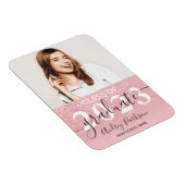 ピンクグリッターの輝グラデーションく写真の卒業 マグネット (右側)