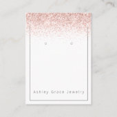 ピンクグリッターイヤリング表示カード 名刺 (正面)