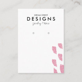 ピンクグリッターイヤリング表示カード 名刺