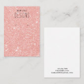 ピンクグリッターイヤリング表示カード 名刺 (正面/裏面)