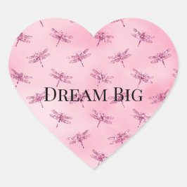 ピンクグリッターウオーターカラートンボ ハートシール