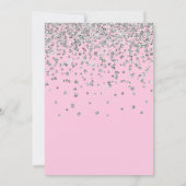 ピンクグリッターエイジ誕生日 招待状 (裏面)