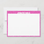 ピンクグリッターエレガントテンプレートトレンディーモダンデザイン ノートカード (正面)