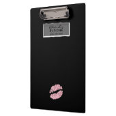 ピンクグリッターエレガントリップシックパーソナライズされたグラム クリップボード (左)