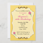 ピンクグリッターエンチャントバラエレガントパーティー 招待状 (裏面)