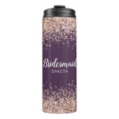 ピンクグリッターオンパープル花嫁メイド名 タンブラー (正面)