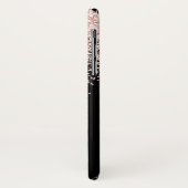 ピンクグリッターオンブラックモノグラム名 Case-Mate iPhoneケース (裏面/左)