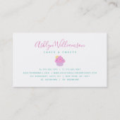 ピンクグリッターカップケーキベーカリーパティシシェフターコイズ 名刺 (裏面)