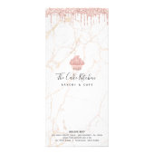 ピンクグリッターカップケーキマーブルベーカリーデザートメニュー ラックカード (裏面)