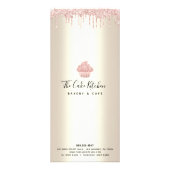 ピンクグリッターカップケーキ金ゴールドベーカリーパティシシェフメニュー ラックカード (裏面)