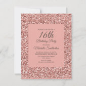 ピンクグリッターガールズ16誕生日 カード (正面)