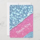 ピンクグリッターガール誕生日招待状 招待状 (裏面)